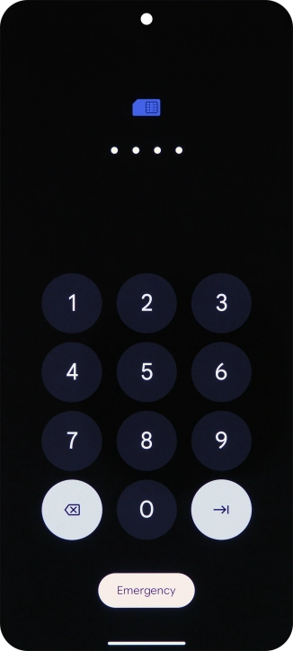 If your SIM is locked, key in your PIN and press arrow right.