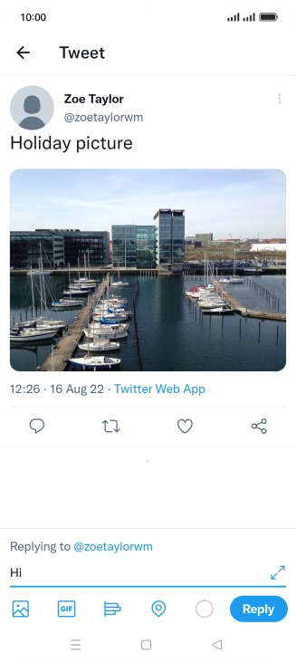 Write your reply and press Reply.