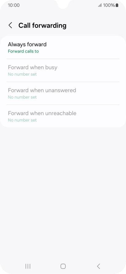 Press the required divert type.