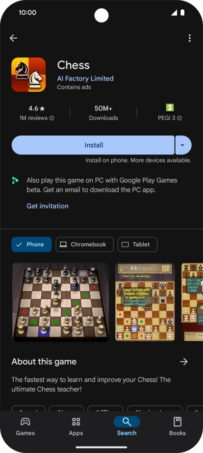 Press Install and follow the instructions on the screen to install the app. Press Install and follow the instructions on the screen to install the app.