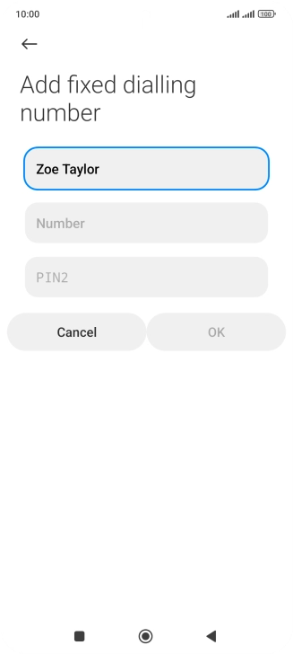 Press Number and key in the required phone number.