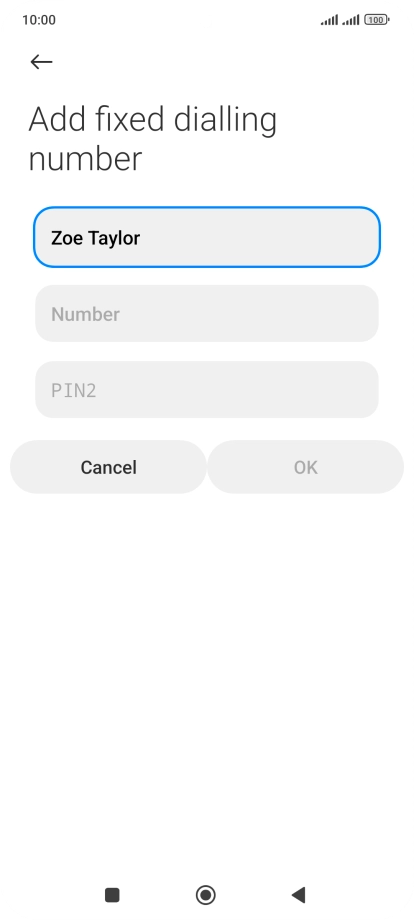 Press Number and key in the required phone number.