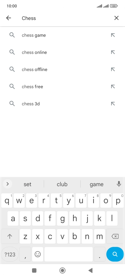 Key in the name or subject of the required app and press the search icon.