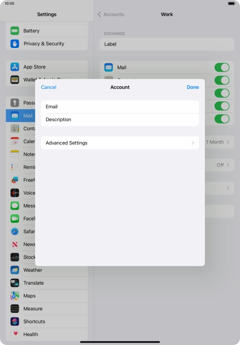 Press Advanced Settings.