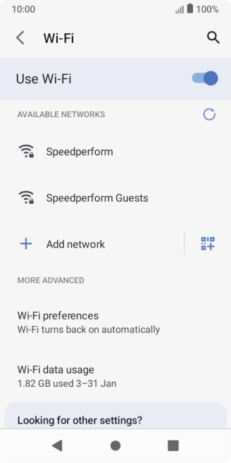 Press the required Wi-Fi network.