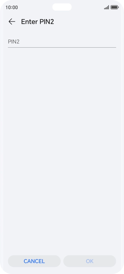 Press PIN2 and key in your PIN2. The default PIN2 is 1111.