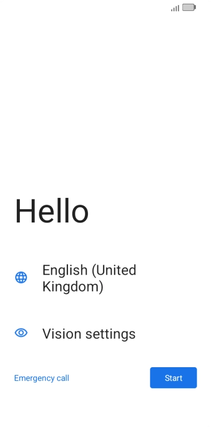 Press the field next to the language icon.