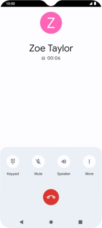 Press the end call icon.