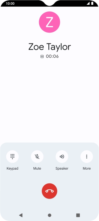 Press the end call icon.