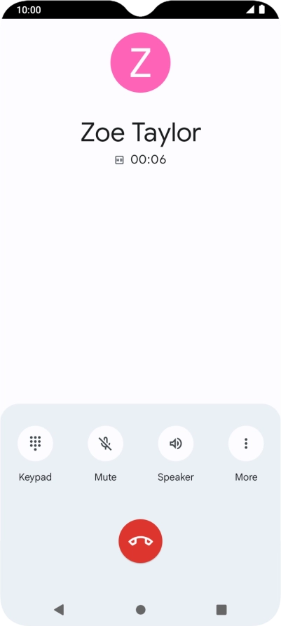 Press the end call icon.