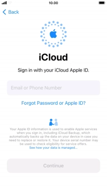 Press Email or Phone Number and key in the username for your Apple ID.