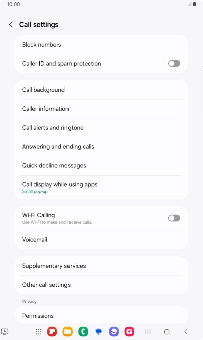 Press Supplementary services. Press Supplementary services.