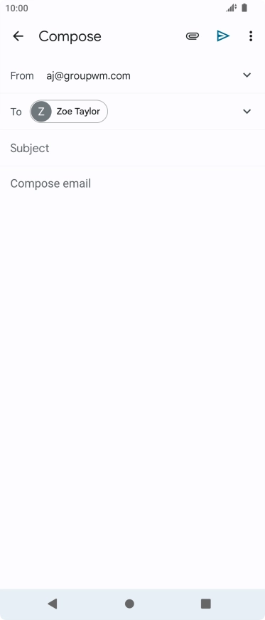 Press Subject and key in a subject.