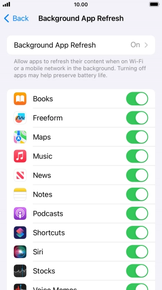 Press Background App Refresh. Press Background App Refresh.