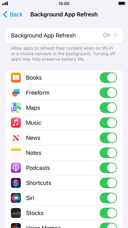 Press Background App Refresh. Press Background App Refresh.
