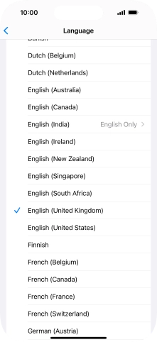 Press the required language.