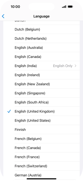 Press the required language.