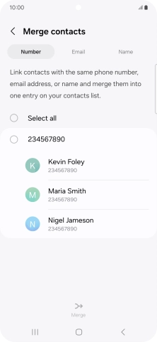 Press the field next to the required number.