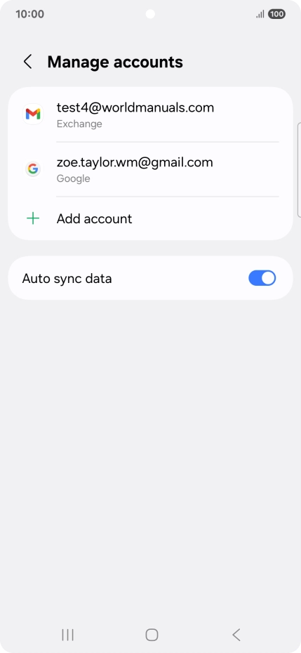 Press the required email account.
