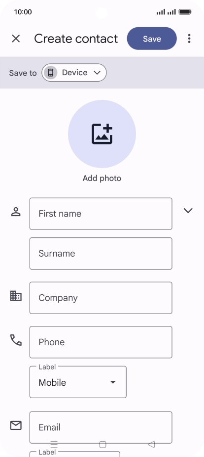 Press First name and key in the required first name.