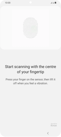 Follow the instructions on the screen to create the phone lock code using your fingerprint.
