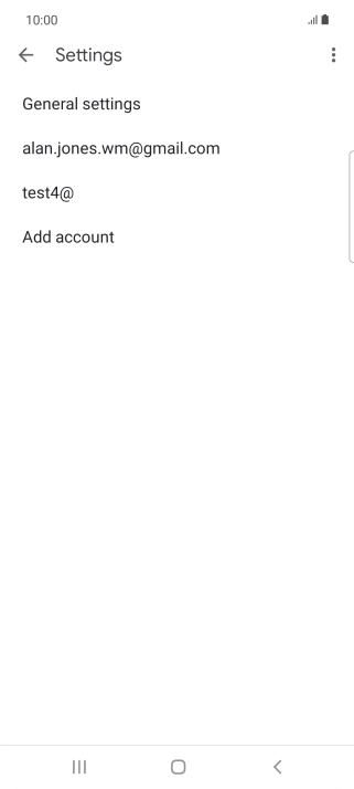 Press the required email account.