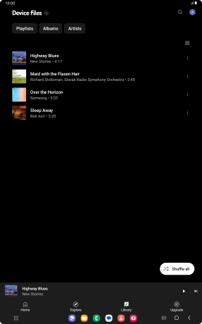Press the required audio file.