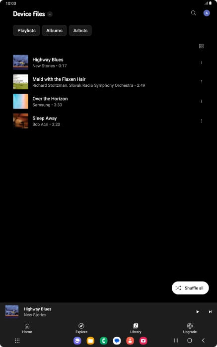 Press the required audio file.