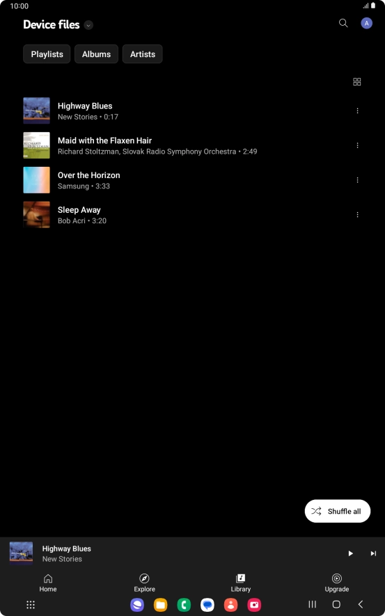 Press the required audio file.
