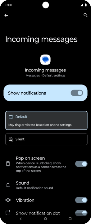 Press the indicator next to Press the indicator next to