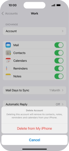 Press Delete from My iPhone.