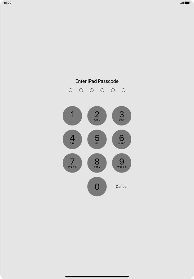 Use the lock code you created. The app is now locked.