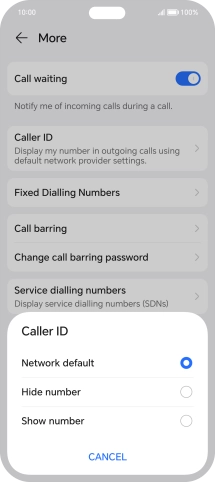 Press Show number to turn on caller identification.