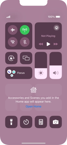 Press the flight mode icon to turn the function on or off.