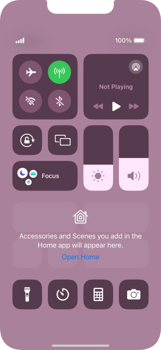 Press the flight mode icon to turn the function on or off.