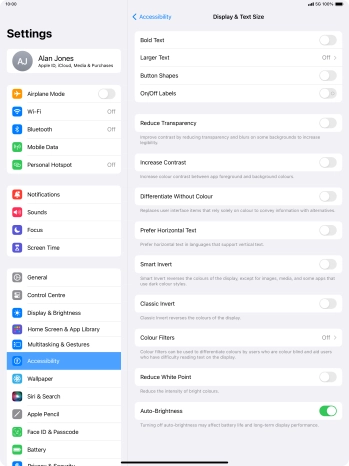 Press the indicator next to 