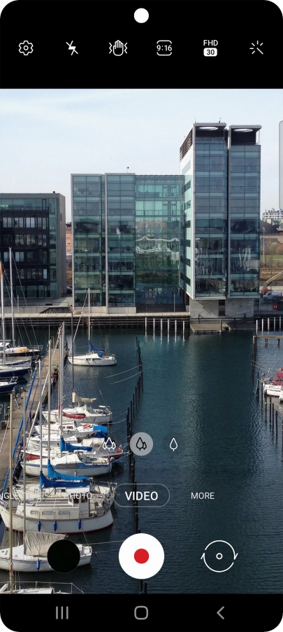 Press the video light icon.