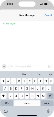 Press the microphone icon and say the required text.