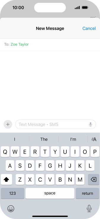 Press the microphone icon and say the required text.