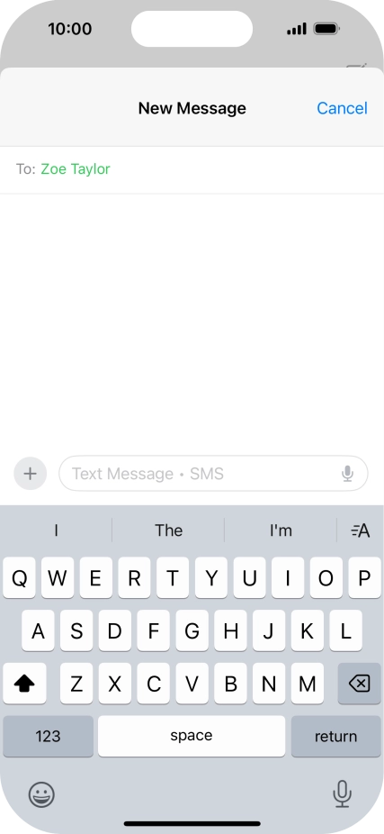 Press the microphone icon and say the required text.