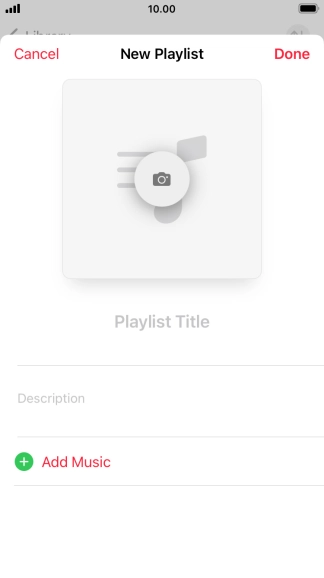 Press the text input field and key in a name for the playlist. Press the text input field and key in a name for the playlist.