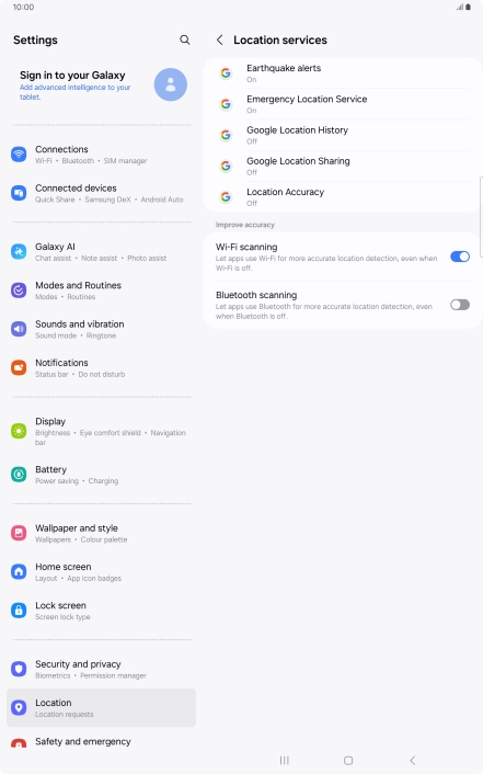 Press Location Accuracy. Press Location Accuracy.