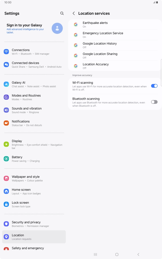 Press Location Accuracy. Press Location Accuracy.