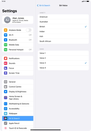 Press the required accent.