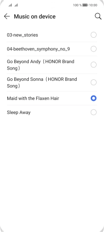 Once you've found a ring tone you like, press arrow left.