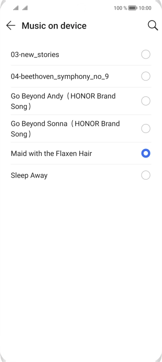 Once you've found a ring tone you like, press arrow left.