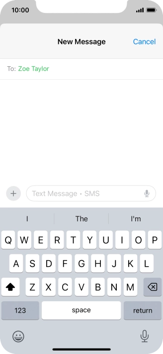 Press the microphone icon and say the required text.
