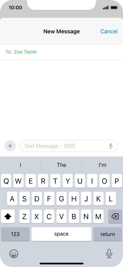 Press the microphone icon and say the required text.