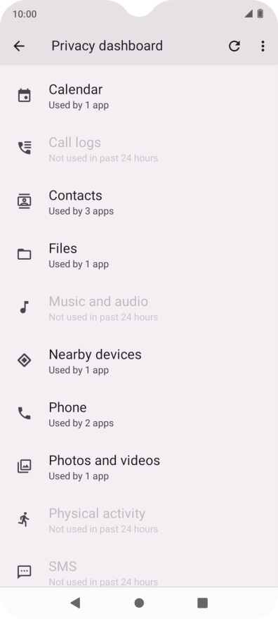 Press the required phone function.