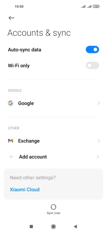Press the required email account.